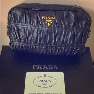 PRADA NAPPA GAUFRE pouch in black